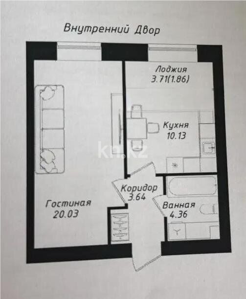 Продажа 1-комнатной квартиры, 40.2 м² - Продажа квартир в новостройках Астаны - страница 38 фото 2 из 2