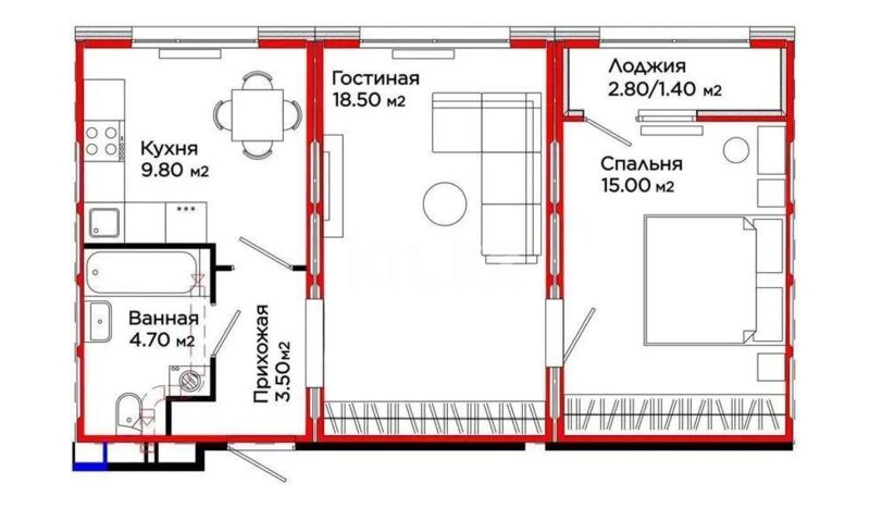 Продажа 2-комнатной квартиры, 53 м² - Продажа квартир в Казахстане - страница 17 фото 1 из 1