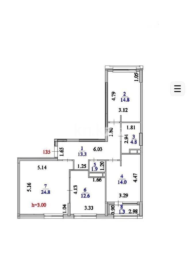 Продажа 3-комнатной квартиры, 87.5 м² - Продажа квартир в блочном доме в Астане - страница 50 фото 4 из 4