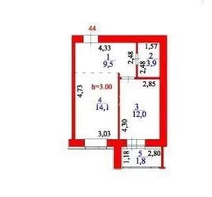 Продажа 1-комнатной квартиры, 41.3 м² - Продажа квартир в р-не Сарайшык Астаны - страница 2 фото 1 из 1