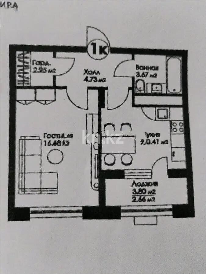 Продажа 1-комнатной квартиры, 41 м² - Продажа однокомнатных квартир в Астане - страница 16 фото 1 из 1