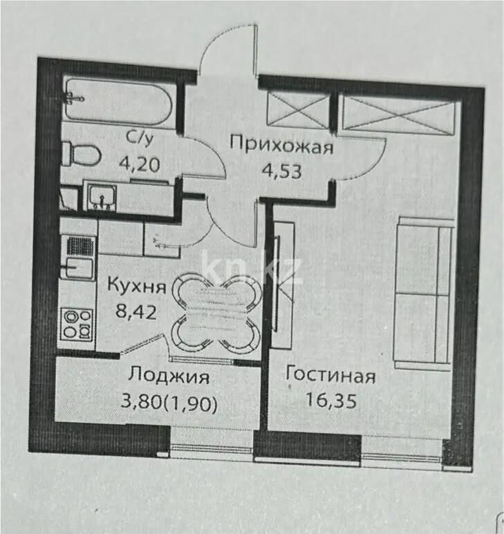 Продажа 1-комнатной квартиры, 35.2 м² - Продажа однокомнатных квартир в р-не Алматы Астаны - страница 13 фото 1 из 1