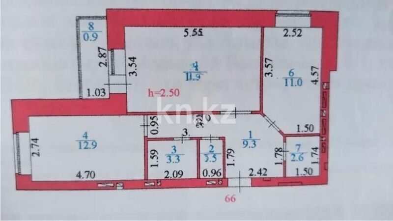 Продажа 2-комнатной квартиры, 61.2 м² - Продажа квартир в р-не Сарайшык Астаны - страница 32 фото 1 из 1