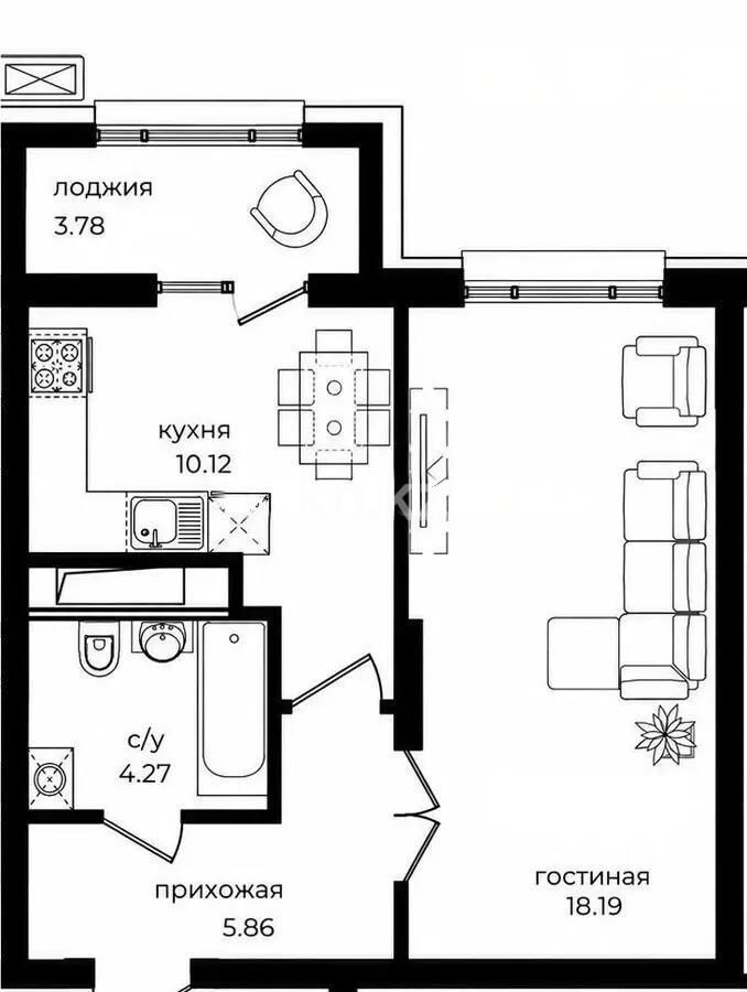 Продажа 2-комнатной квартиры, 42.22 м² - Продажа двухкомнатных квартир в блочном доме в Астане - страница 43 фото 1 из 1