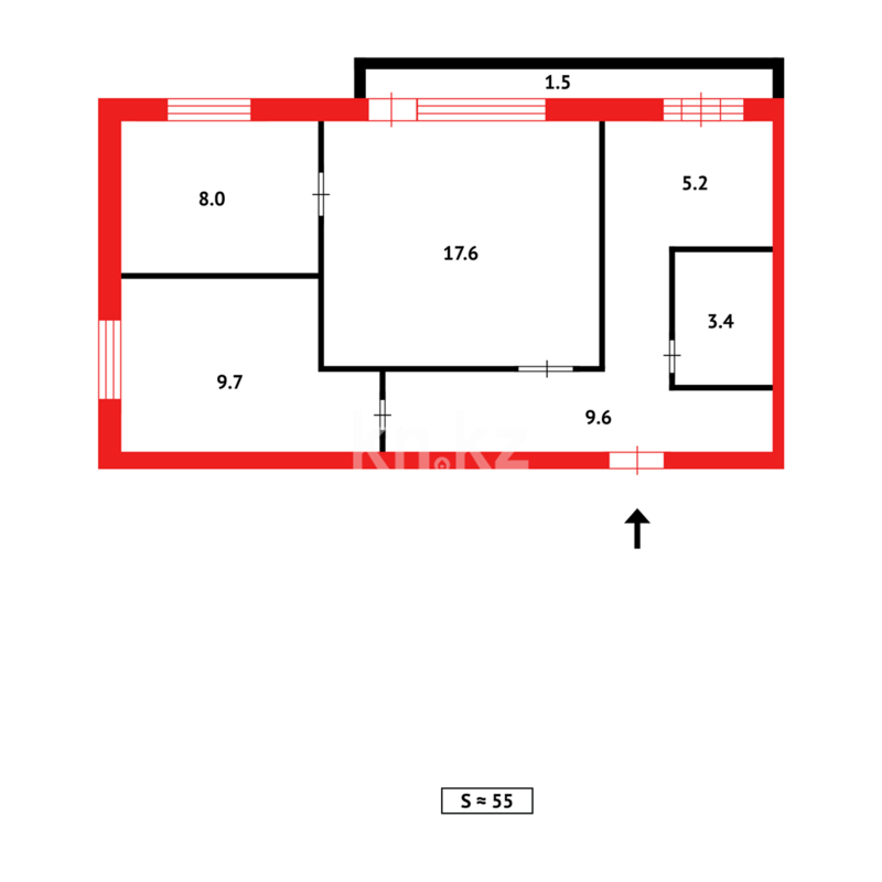 Продажа 3-комнатной квартиры, 55 м² - Продажа трехкомнатных квартир в Темиртау - страница 13 фото 15 из 15
