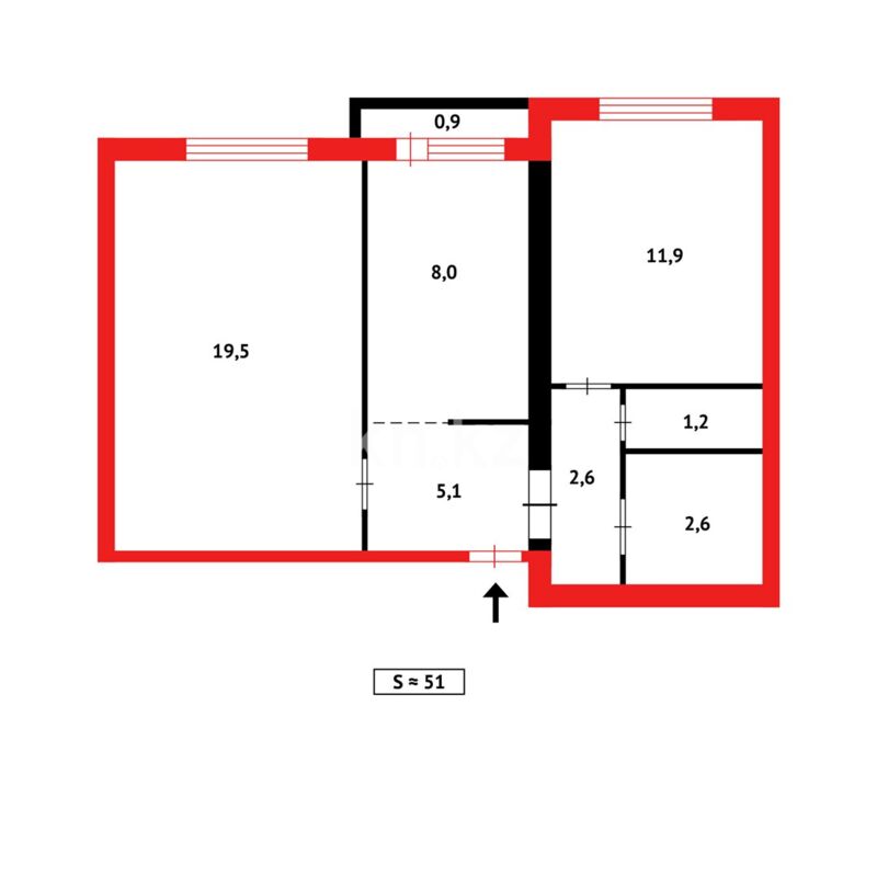 Продажа 2-комнатной квартиры, 53 м² - Аренда офисных и торговых помещений в Темиртау фото 15 из 15