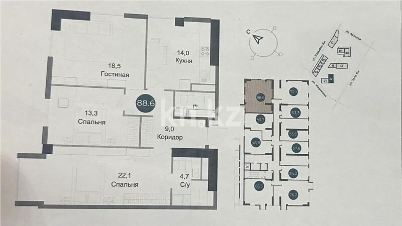 Продажа 3-комнатной квартиры, 89 м² - Продажа трехкомнатных квартир в Алмалинском р-не Алматы - страница 11 фото 1 из 1