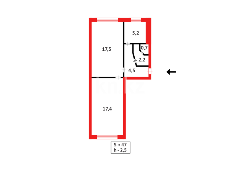 Продажа 2-комнатной квартиры, 47 м² - Продажа двухкомнатных квартир в Майкудуке Караганды - страница 19 фото 11 из 11
