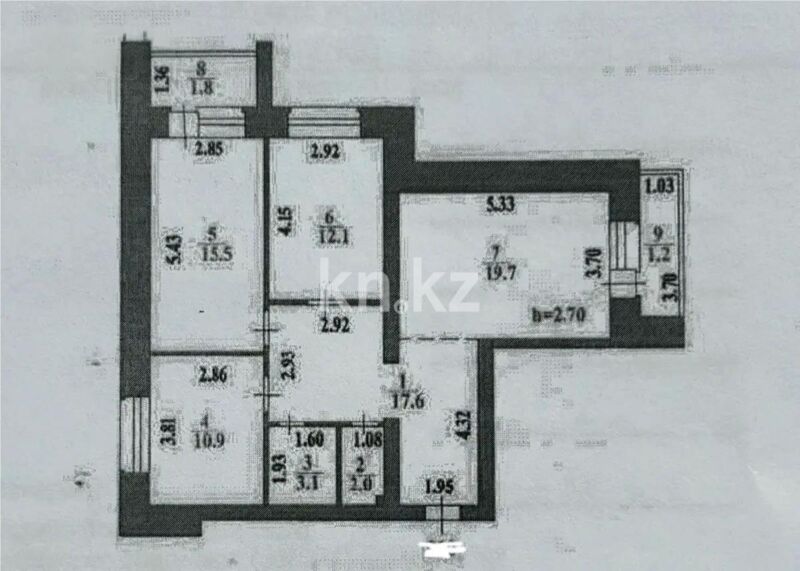 Продажа 3-комнатной квартиры, 83.9 м² - Продажа трехкомнатных квартир в кирпичном доме в Казахстане - страница 50 фото 8 из 8