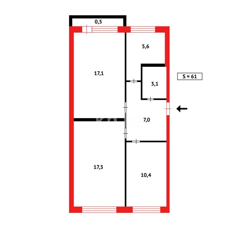Продажа 3-комнатной квартиры, 62 м² - Продажа трехкомнатных квартир на Юго-Востоке Караганды фото 12 из 12