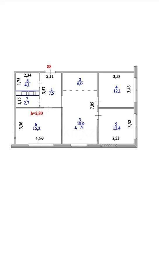Продажа 4-комнатной квартиры, 78 м² - Продажа квартир в монолитно-каркасном доме в Казахстане - страница 35 фото 1 из 1