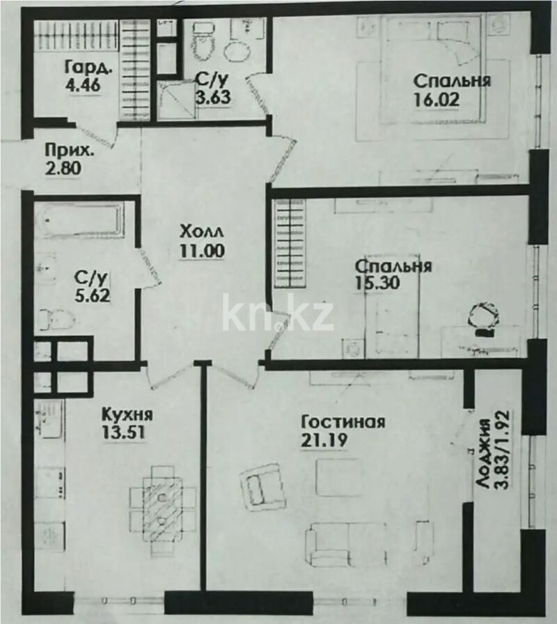 Продажа 3-комнатной квартиры, 95 м² - Продажа трехкомнатных квартир в Ауэзовском р-не Алматы - страница 18 фото 1 из 1