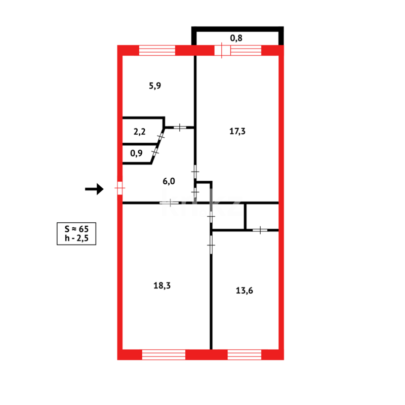 Продажа 3-комнатной квартиры, 65 м² - Продажа трехкомнатных квартир в Темиртау - страница 14 фото 11 из 11