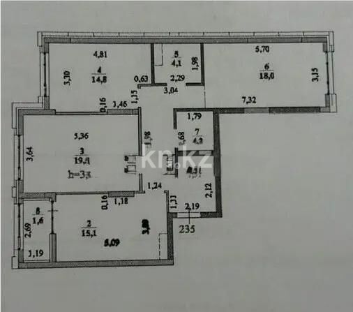 Продажа 3-комнатной квартиры, 90.8 м² - Продажа квартир в монолитно-каркасном доме в Астане - страница 123 фото 7 из 7