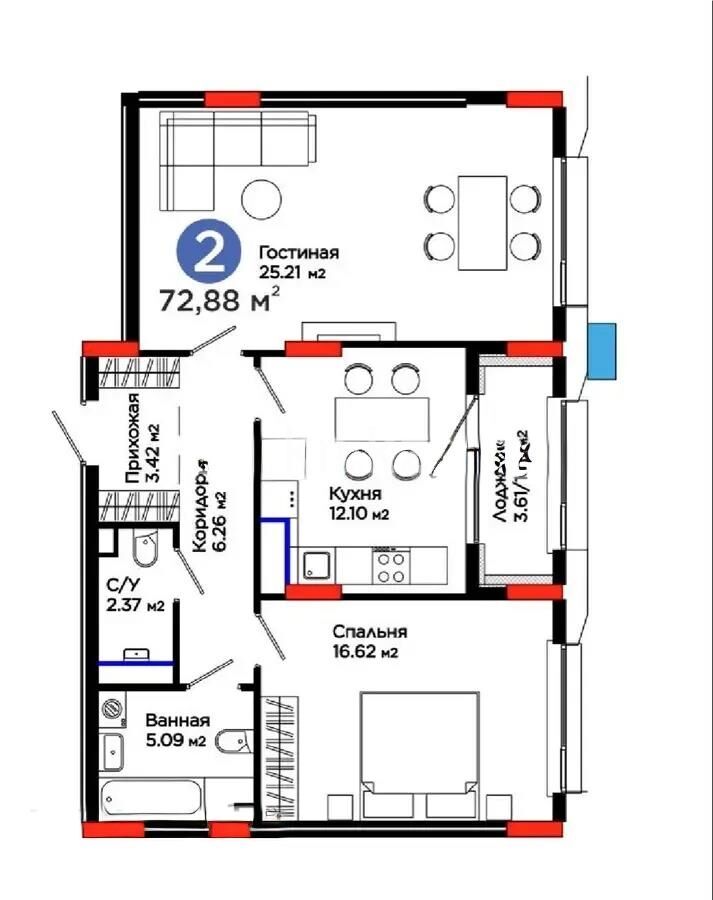 Продажа 2-комнатной квартиры, 73 м² - Продажа двухкомнатных квартир в р-не Сарайшык Астаны - страница 27 фото 1 из 1