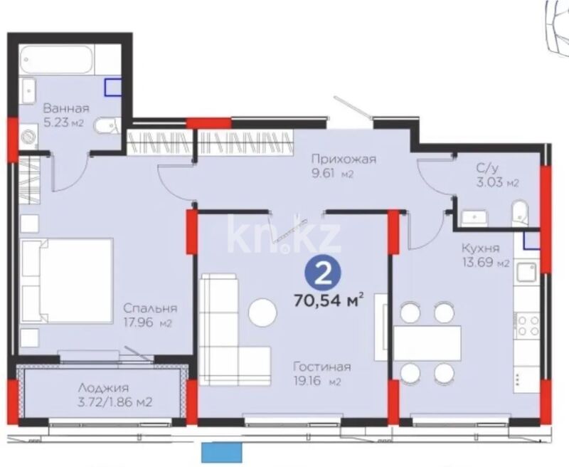 Продажа 2-комнатной квартиры, 70.54 м² - Продажа двухкомнатных квартир в р-не Есиль Астаны - страница 19 фото 1 из 1