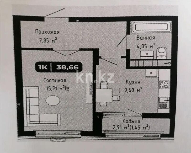 Продажа 1-комнатной квартиры, 41 м² - Продажа квартир в Астане - страница 16 фото 4 из 4