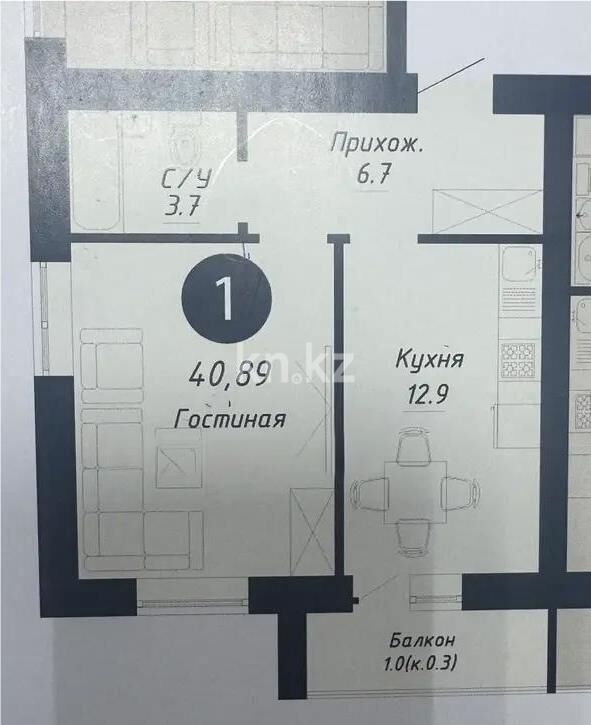 Продажа 1-комнатной квартиры, 41 м² - Продажа однокомнатных квартир в р-не Сарыарка Астаны - страница 14 фото 1 из 1