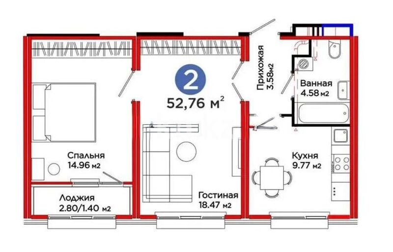 Продажа 2-комнатной квартиры, 53 м² - Продажа квартир в монолитном доме в Астане - страница 5 фото 6 из 6