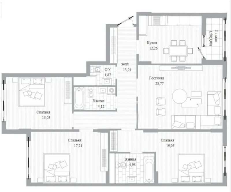 Продажа 4-комнатной квартиры, 115 м² - Продажа квартир от собственников в Астане - страница 9 фото 3 из 3