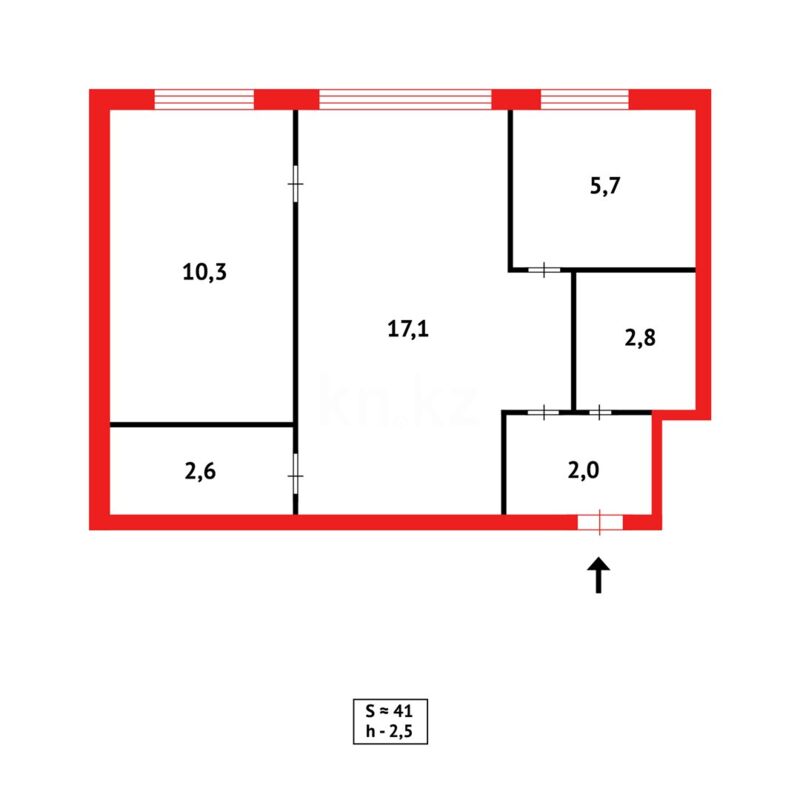 Продажа 2-комнатной квартиры, 41 м² - Продажа двухкомнатных квартир в кирпичном доме в Караганде фото 18 из 18