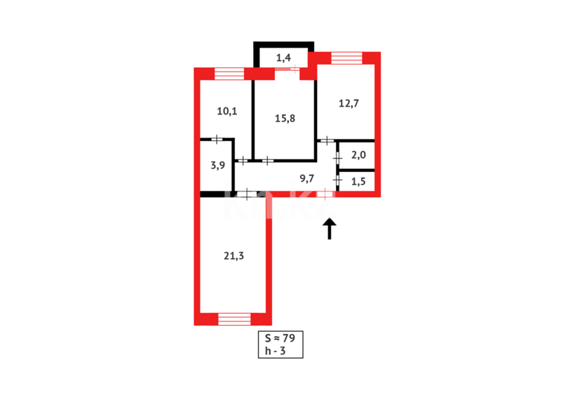 Продажа 3-комнатной квартиры, 79 м² - Продажа квартир в Майкудуке Караганды - страница 40 фото 4 из 4