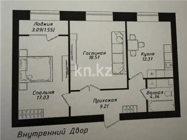 Продажа 2-комнатной квартиры, 64.1 м² - Продажа двухкомнатных квартир в р-не Нура Астаны - страница 60 фото 1 из 1