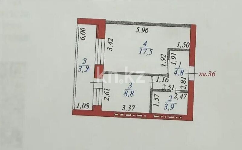 Продажа 1-комнатной квартиры, 38.2 м² - Продажа однокомнатных квартир в Астане - страница 6 фото 4 из 4