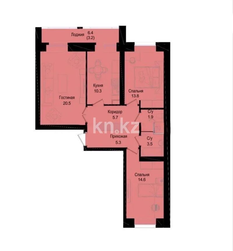 Продажа 3-комнатной квартиры, 79 м² - Аренда квартир помесячно в Темиртау фото 1 из 1