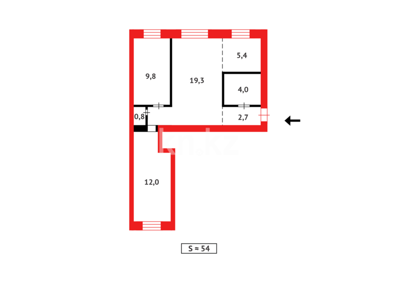 Продажа 3-комнатной квартиры, 54 м² - Продажа трехкомнатных квартир в кирпичном доме в Караганде - страница 13 фото 6 из 6