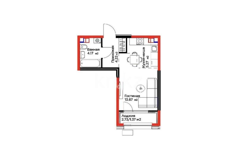 Продажа 1-комнатной квартиры, 28.7 м² - Продажа однокомнатных квартир в Алатауском р-не Алматы - страница 18 фото 1 из 1