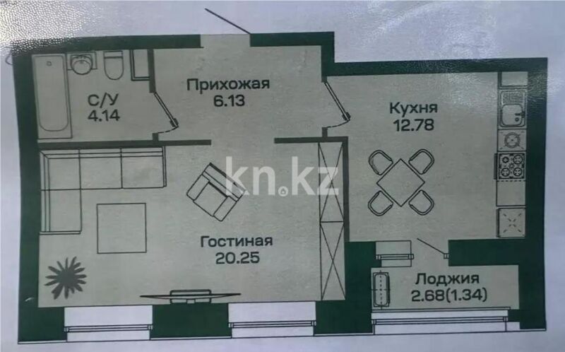 Продажа 2-комнатной квартиры, 44 м² - Продажа двухкомнатных квартир в р-не Сарайшык Астаны - страница 24 фото 5 из 5