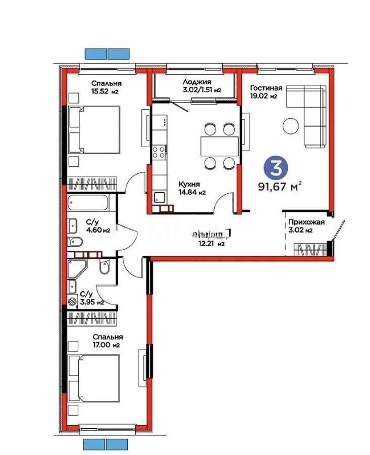Продажа 3-комнатной квартиры, 91 м² - Продажа трехкомнатных квартир в Турксибском р-не Алматы - страница 9 фото 1 из 1