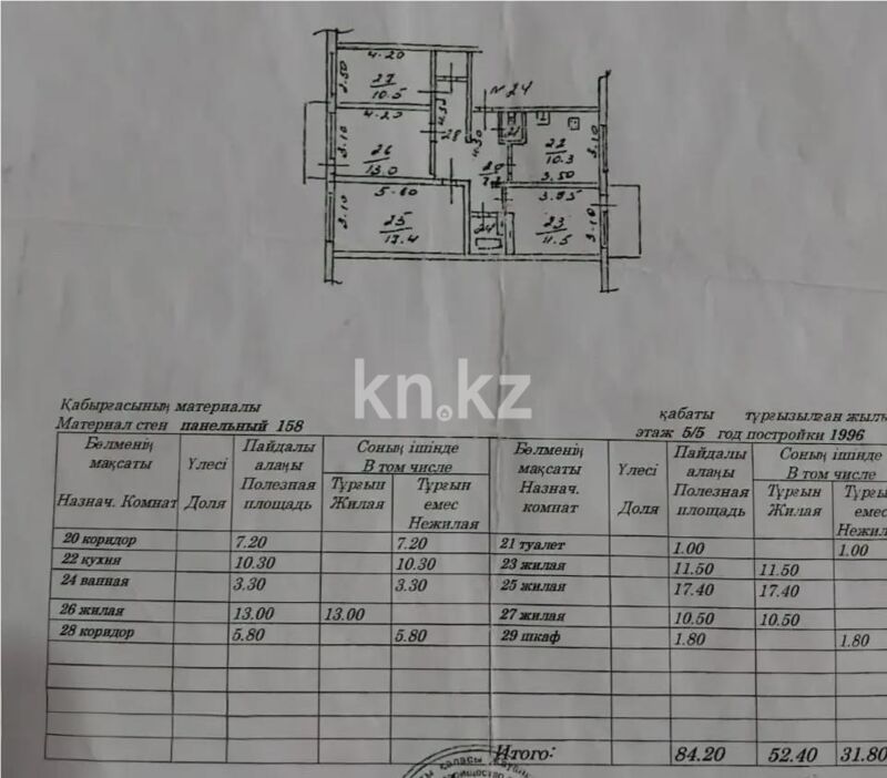 Продажа 4-комнатной квартиры, 84 м² - Продажа четырехкомнатных квартир в Турксибском р-не Алматы фото 1 из 1