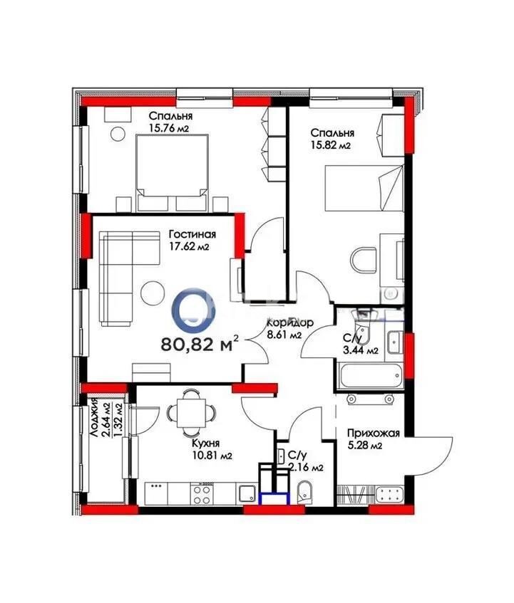 Продажа 3-комнатной квартиры, 80.82 м² - Продажа квартир в новостройках Астаны - страница 45 фото 5 из 5