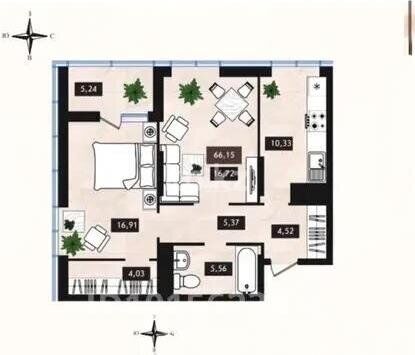 Продажа 2-комнатной квартиры, 65 м² - Продажа квартир в монолитно-каркасном доме в Казахстане - страница 37 фото 5 из 5