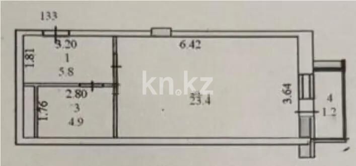 Продажа 1-комнатной квартиры, 35.3 м² - Продажа однокомнатных квартир в р-не Сарыарка Астаны - страница 18 фото 4 из 4