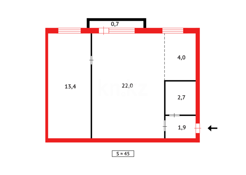 Продажа 2-комнатной квартиры, 44 м² - Продажа двухкомнатных квартир в Городе Караганды - страница 10 фото 13 из 13