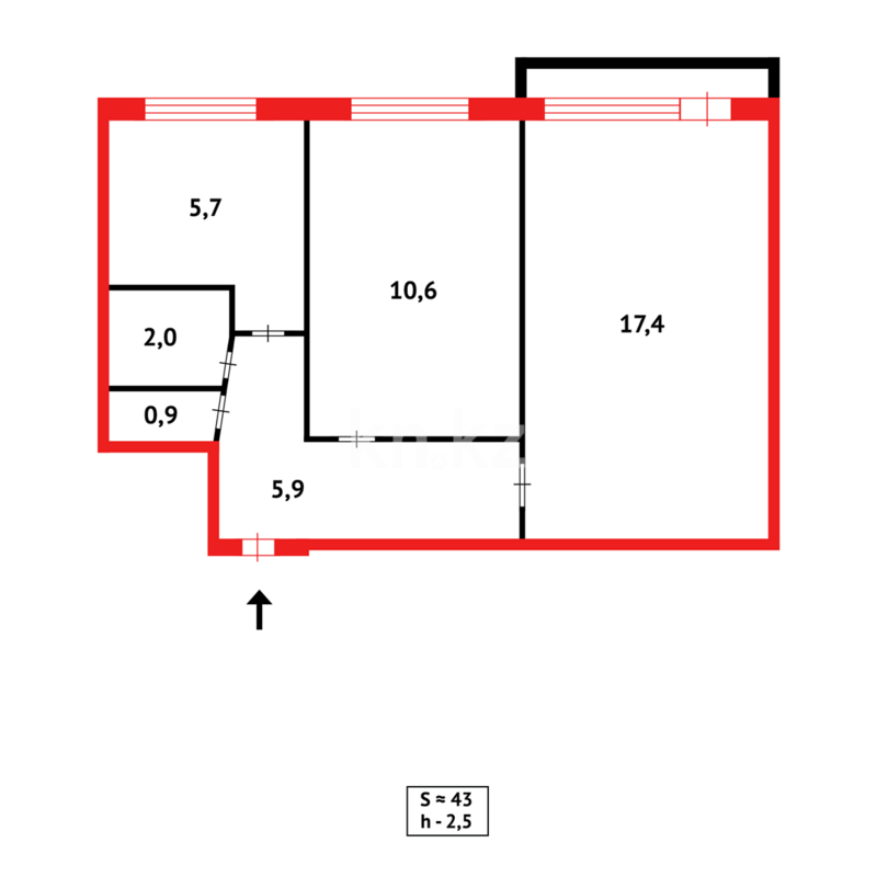 Продажа 2-комнатной квартиры, 44 м² - Продажа двухкомнатных квартир на Юго-Востоке Караганды - страница 21 фото 12 из 12