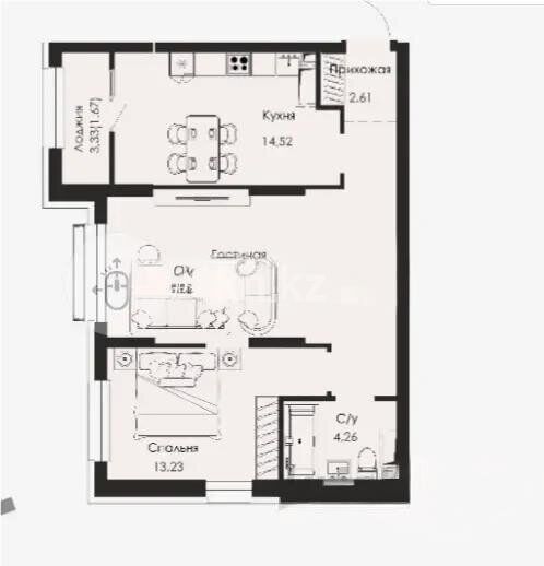 Продажа 2-комнатной квартиры, 62.8 м² - Продажа квартир в Алматы - страница 73 фото 1 из 1