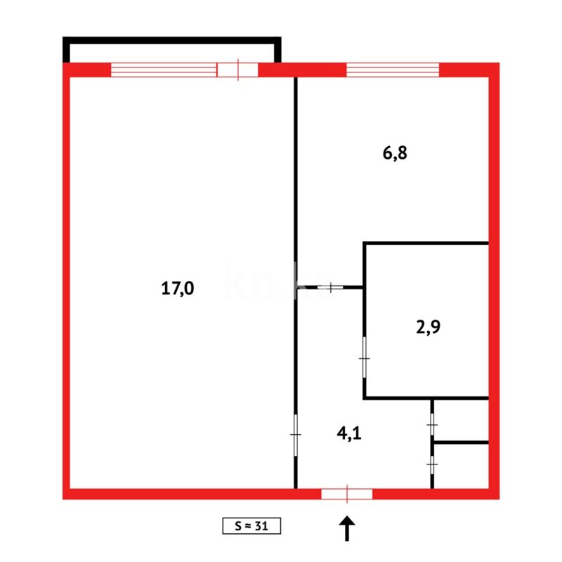 Продажа 1-комнатной квартиры, 31 м² - Продажа однокомнатных квартир в Темиртау - страница 2 фото 9 из 9