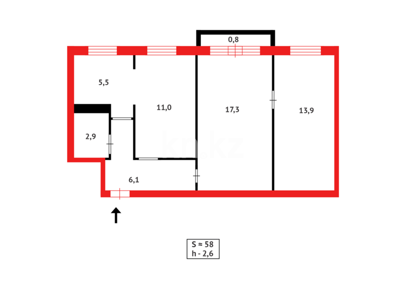 Продажа 4-комнатной квартиры, 57 м² - Продажа четырехкомнатных квартир в панельном доме в Казахстане - страница 12 фото 13 из 13