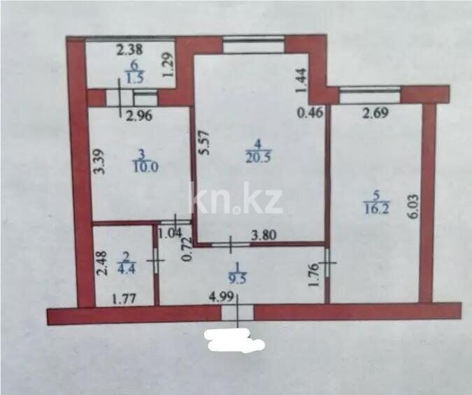 Продажа 2-комнатной квартиры, 62.1 м² - Продажа двухкомнатных квартир в р-не Есиль Астаны - страница 3 фото 5 из 5