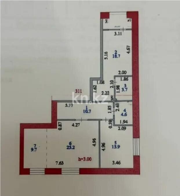 Продажа 3-комнатной квартиры, 90.5 м² - Аренда домов в Алматинской области фото 4 из 4