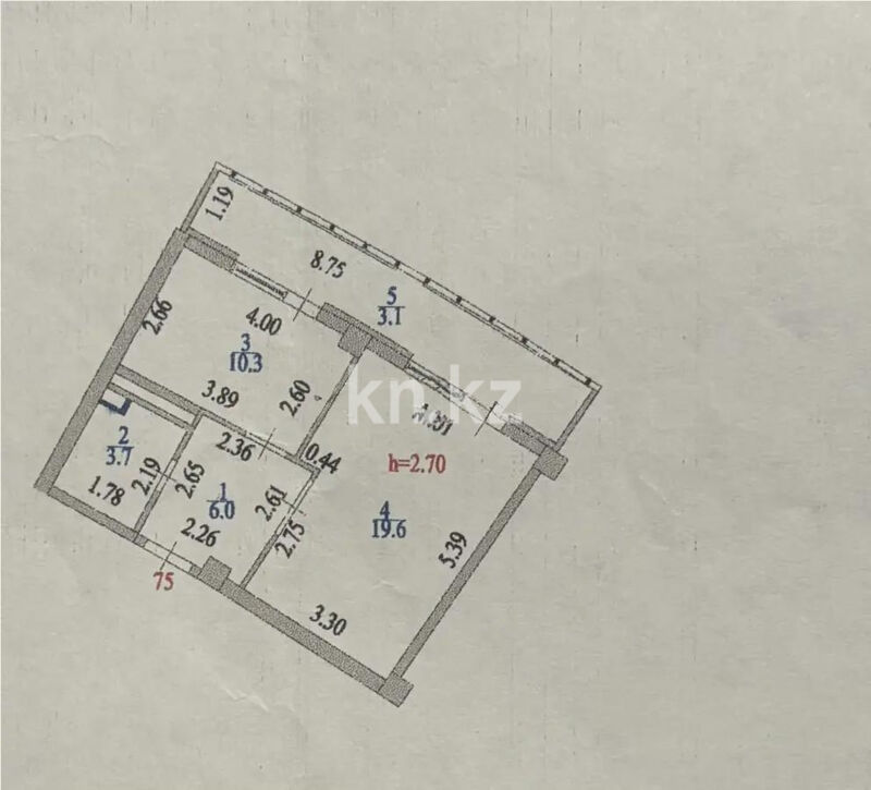 Продажа 1-комнатной квартиры, 42.7 м² - Продажа однокомнатных квартир в блочном доме в Казахстане - страница 55 фото 4 из 4