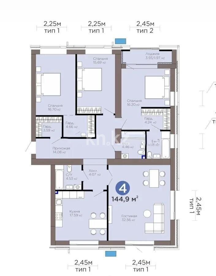 Продажа 4-комнатной квартиры, 144.9 м² - Продажа квартир от собственников в Астане - страница 14 фото 1 из 1