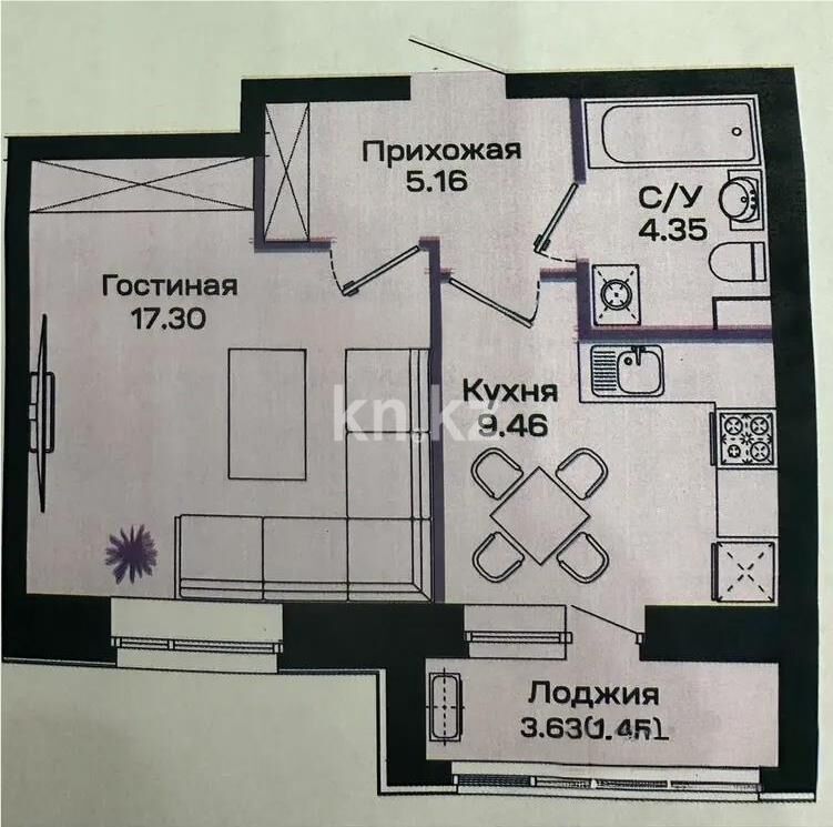 Продажа 1-комнатной квартиры, 37.72 м² - Продажа однокомнатных квартир в кирпичном доме в Астане - страница 65 фото 5 из 5