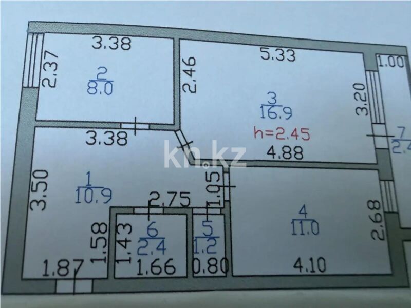 Продажа 2-комнатной квартиры, 52.8 м² - Продажа двухкомнатных квартир в панельном доме в Астане фото 6 из 6