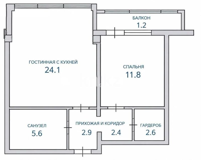 Продажа 1-комнатной квартиры, 50.6 м² - Продажа однокомнатных квартир в монолитно-каркасном доме в Казахстане - страница 6 фото 2 из 2