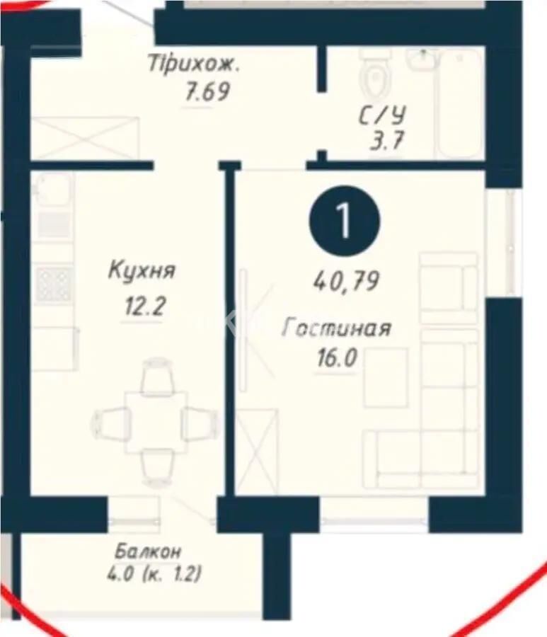 Продажа 1-комнатной квартиры, 40.7 м² - Продажа недвижимости в Казахстане - страница 4 фото 1 из 1